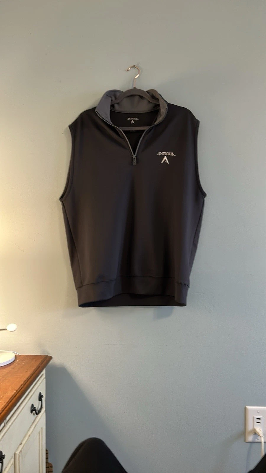 Men’s Charcoal Antigua Vest, Large