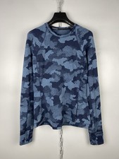 Lululemon Womens Athletic Top Pullover Blue Camo Long Sleeve Size S / M