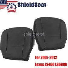 For 2007-2012 Lexus LS460 LS600h L Driver&Passenger Bottom Seat Cover Black