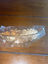 Gold Metal Feather Hair Clip