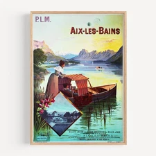 P. L. M. Aix les Bains 1889 Retro Travel Poster