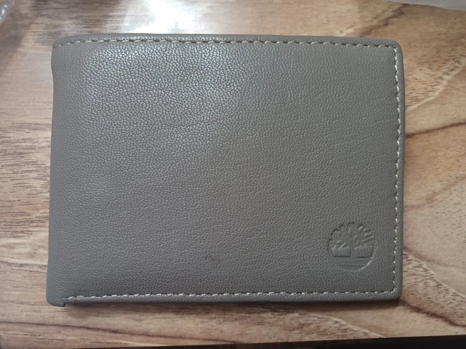 Mens TIMBERLAND charcoal Gray Leather RFID Blocking Bifold Wallet - Image 3 of 4