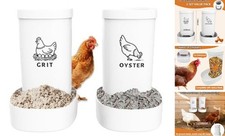 2 Pack Chicken Grit Feeder and Oyster Shell Feeder Combo  Heavy-Duty PVC