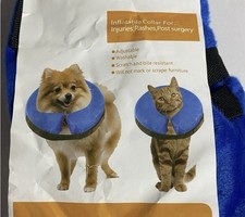 Inflatable Collar For Dog  Cat For Injuries, Rashes  Post Surgery. Size Small