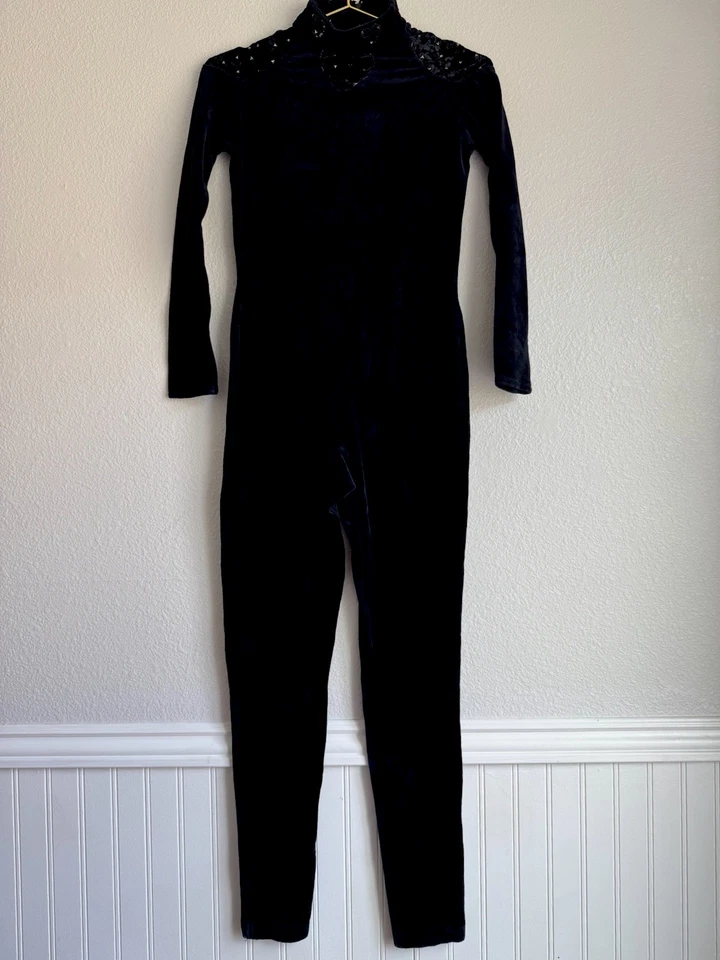 Mono parche terciopelo negro vintage años 80/90 Jessica McClintock Gunne Sax talla: M Foto 2 de 4