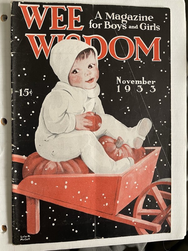 Vintage Wee Wisdom Nov 1933 - Lola McColl Harvest - INTACT Peter Pumpkin Craft