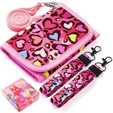 Leopard Kids Wallet for Girls, Wallet for Little Young Girls 4-8 6 Leopard-Red