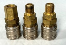 3 Eaton Hansen Series 1000 Quick Connect Coupler Brass 150 Psi 3/8" w/ 1/4" adap