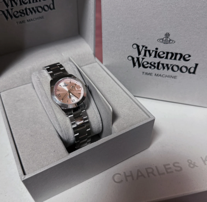 Vivienne Westwood Fenchurch Watch Silver Pink Dial Ladies Luxury