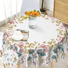 Spring Floral round Tablecloth 60 Inch Dining Kitchen Party Indoor Outdoor  Was