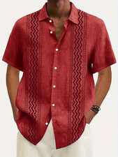 Men's Guayabera Cuban Beach BIG 3XL Button Up Casual Dress Shirt TROPICAL