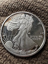 1 pound troy numbered fine silver eagle coin