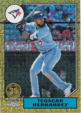 2022 Topps Series 2 TEOSCAR HERNANDEZ 1987 Chrome Silver Pack Mojo -BLUE JAYS-