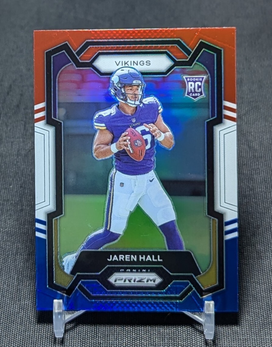 Jaren Hall Red White Blue Holo Rookie RC 2023 Prizm Card #367 Minnesota Vikings