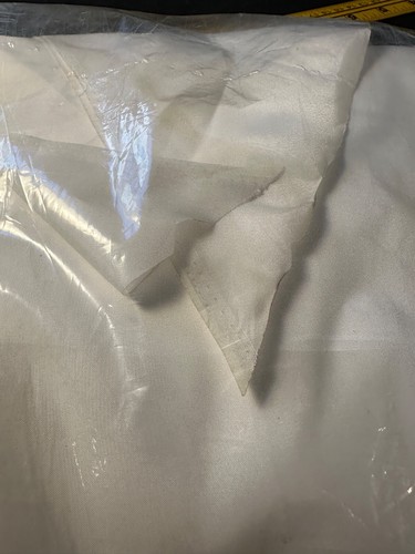 15+ yards Vintage White Polyester Fabric 44" Wide, 1 Continuous Piece - Picture 5 of 5