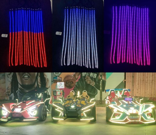 Single Row Dynamic 16PCS 4FT LED Dream Color CHASING Strips Slingshot Hood Light