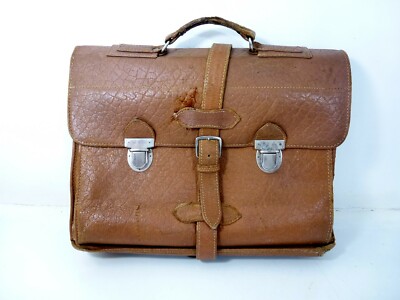 Leder Leichte Lehrertasche Alte Große Aktentasche Schultasche