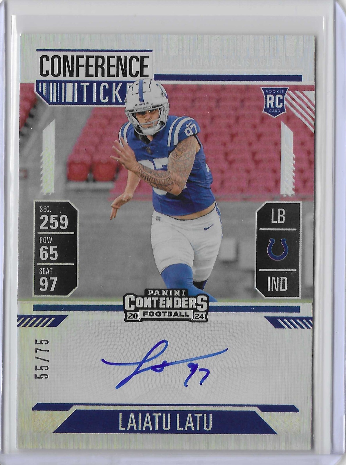 2024 Panini Contenders Laiatu Latu Conference Ticket Auto RC 55/75