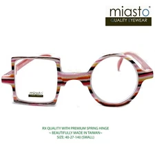 MIASTO "STUDIO" FUN SQUARE ROUND OVAL READING GLASSES+2.25 COLORFUL~ SMALLER FIT