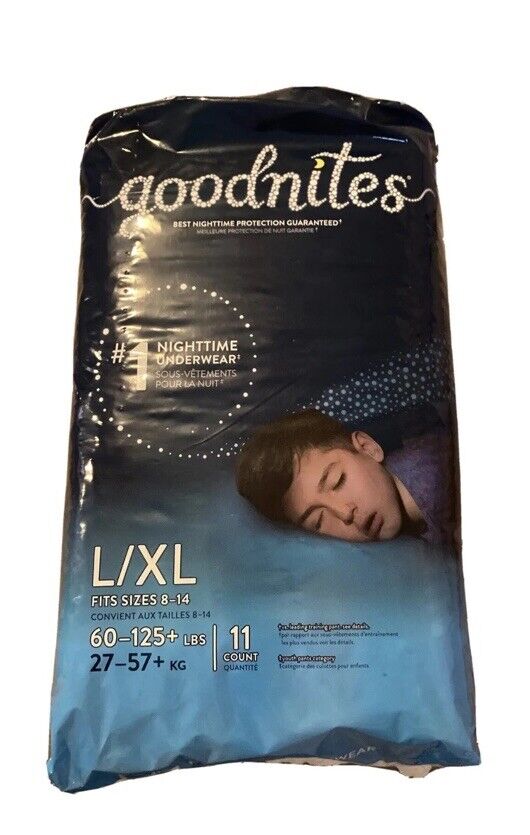 Goodnites Boys Size L/XL 11 Count  Overnight Underwear 60-125 Lbs B50