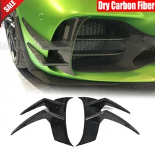 Dry Carbon Front Bumper Canards Fins Splitters for Mercedes Benz AMG GT R 16-19