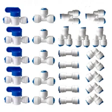 1/4" 3/8" 10 25 Pcs OD Quick Connect Push In RO Water Tube Fitting