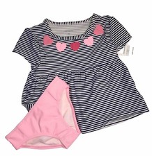 CARTER  s 4 TODDLER GIRLS HEARTS   RASHGUARD 2 PC BATHING SUIT NWT UPF 50 