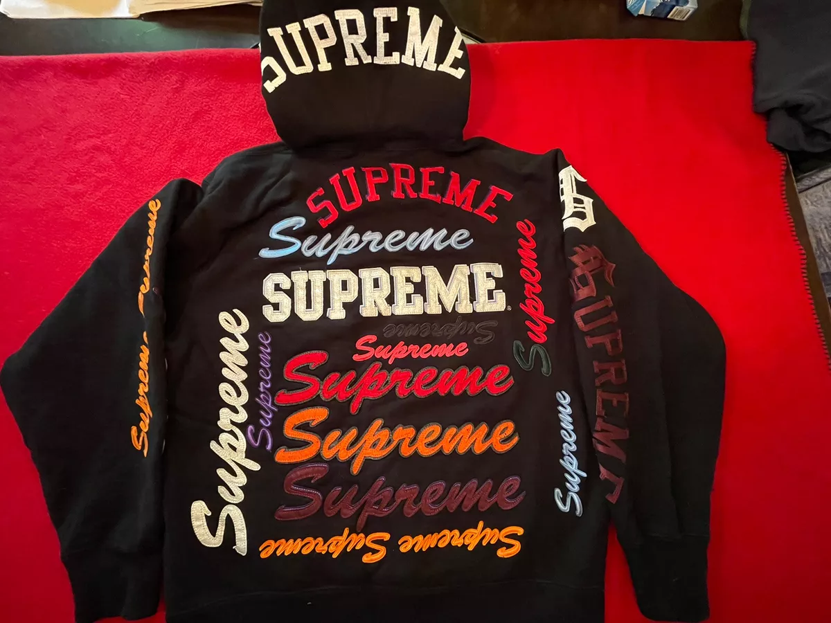 Supreme Multi Logo Hooded Sweatshirt Black Hoodie (FW21) - Size Medium