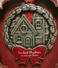 GLORIA DUCHIN METAL HOLIDAY ORNAMENT OUR 1ST CHRISTMAS IN OUR NEW HOME NIB