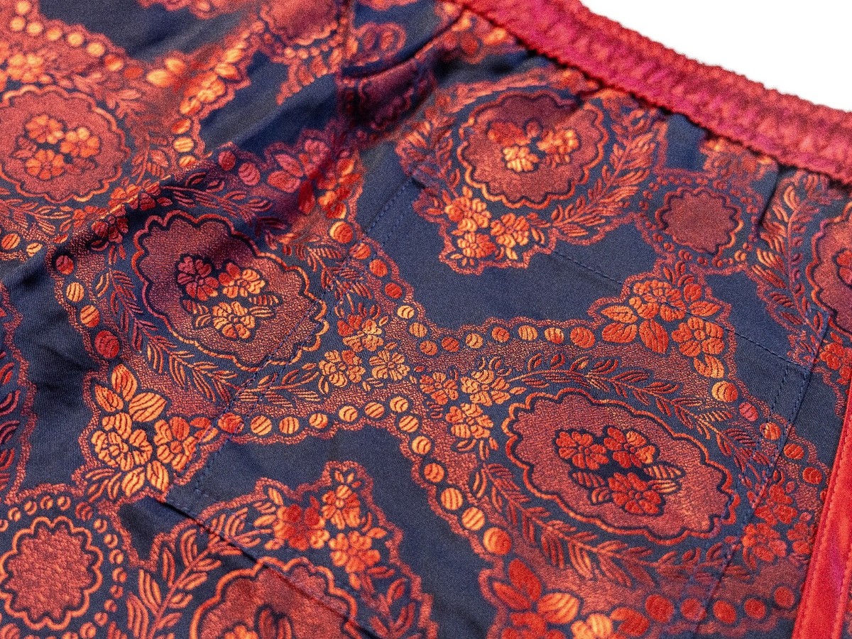 GUCCI Satin Red Floral Print Jacquard Track Suite Bowling