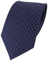 Tigertie Designer Seidenkrawatte Blau Silber Gepunktet - Krawatte Seide Tie