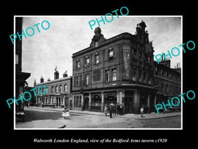 OLD LARGE HISTORIC PHOTO WALWORTH LONDON ENGLAND THE BEDFORD ARMS TAVERN c1920