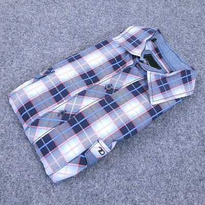 7 Diamonds Western Shirt Mens XL  Plaid Pearl Snap Pockets Modern Tailored Fit
