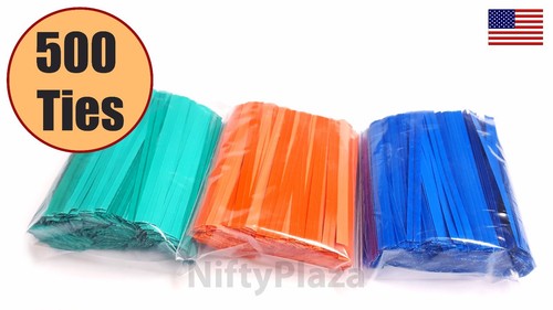 NiftyPlaza 500 Twist Ties 4 Inch Length Plastic Coated No Rip Paper Ties Cello - Picture 22 of 42