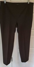 Talbots Refined Bi-Stretch Dress Pants Womens 14 Brown Straight Leg Side Zip