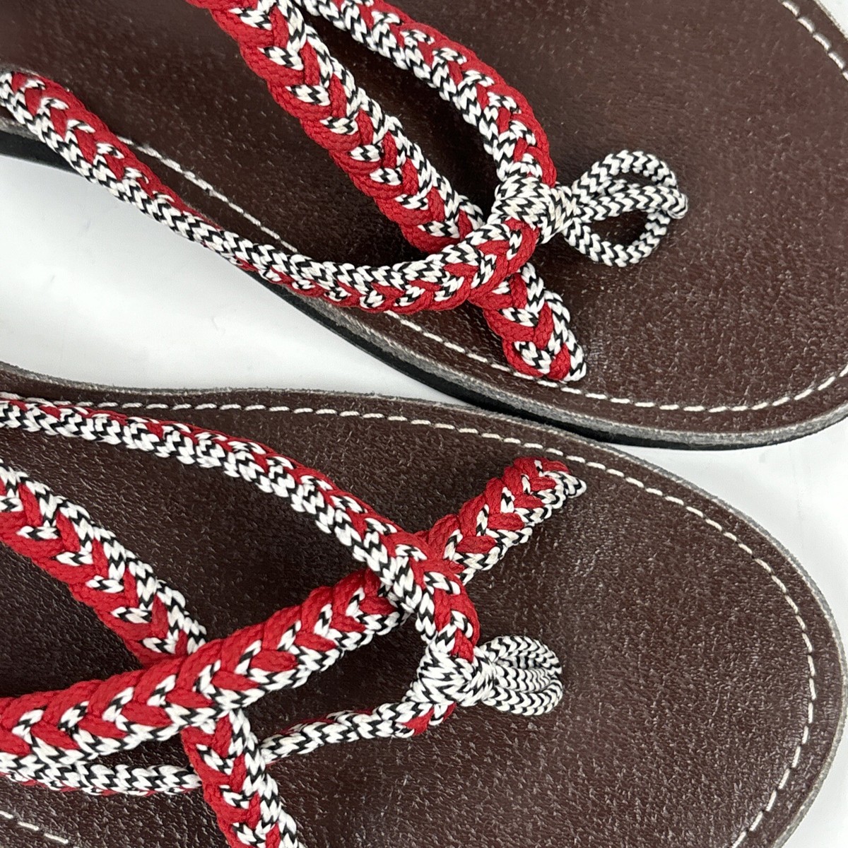 Rabbit Rabbit Womens Red Black White Sandals Size 41/9.5 US | eBay