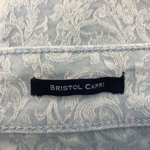 Charter Club Bristol Capri Jeans Size 8 Light Blue White Paisley Mid Rise Skinny - Picture 5 of 11