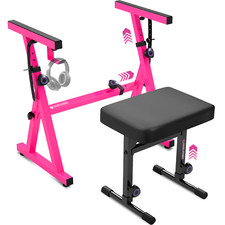 Pink Keyboard Stand  Bench Set  Adjustable HeavyDuty for 54  88 Key Digital Piano
