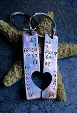 Personalized Valentine's Day Keychain For Couples Love Is Friendship Set On Fire