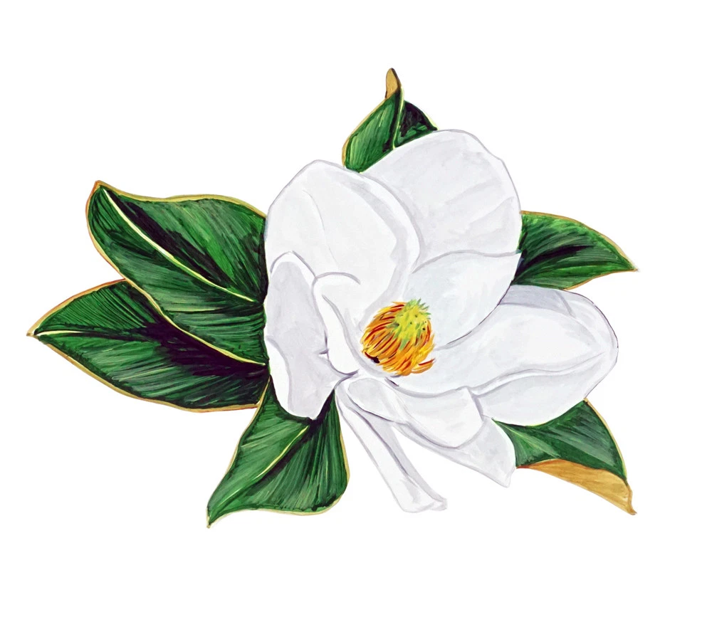 Louisiana girl State Sticker with White magnolias | Essential T-Shirt