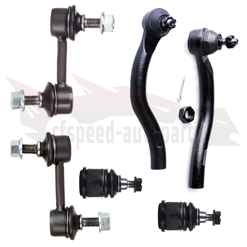 6pcs Front Lower Ball Joints Steering Sway Bar Tie Rod For 05-07 Honda Accord