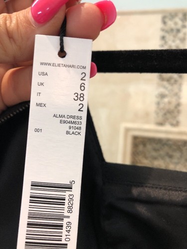NWT $400 Elie Tahari Alma Mixed Media Leather Sheath Dress - Black 2 - Picture 7 of 8