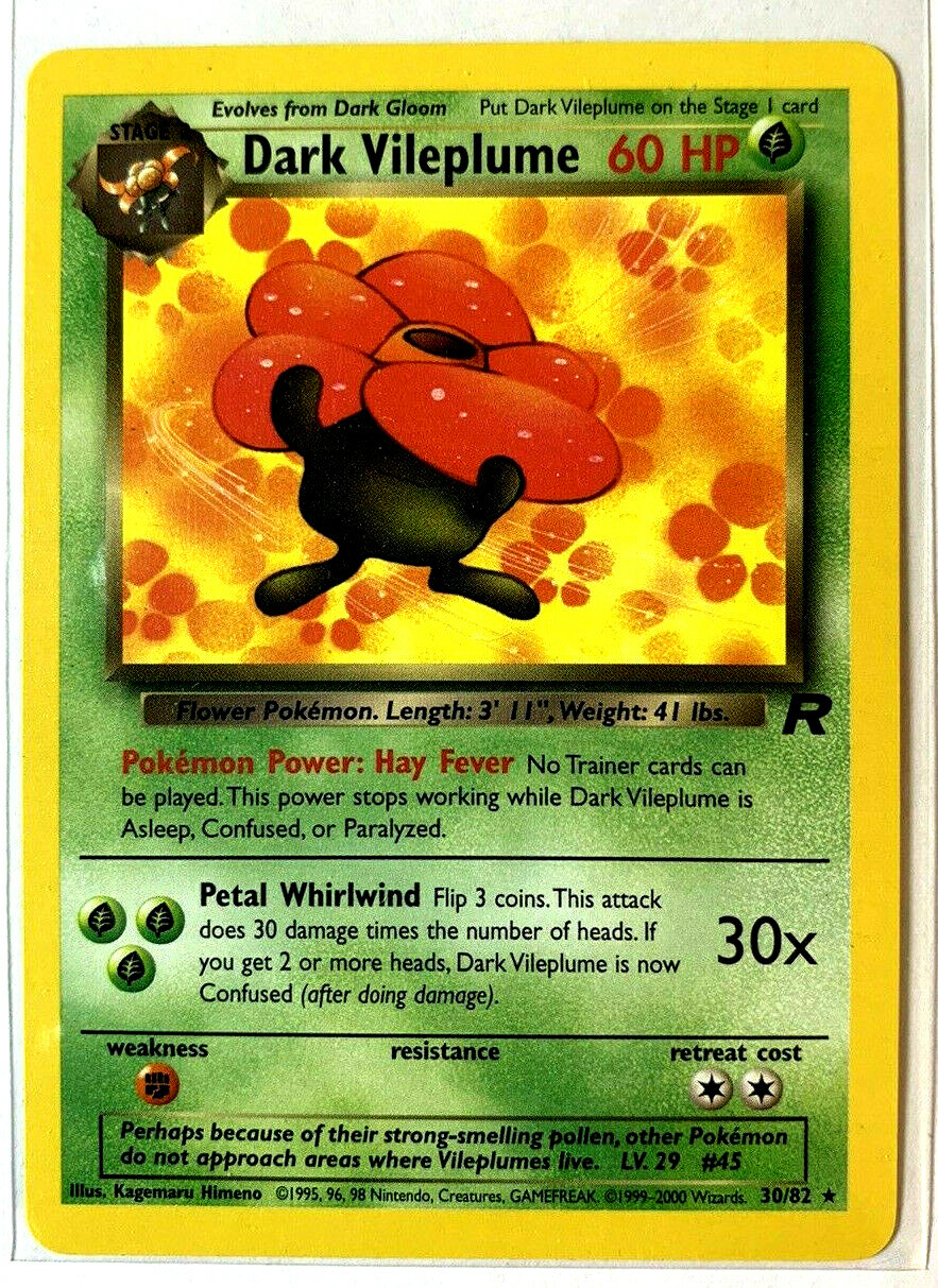 DARK VILEPLUME - Team Rocket - 30/82 - *RARE* - Pokemon Card - WOTC - Near Mint