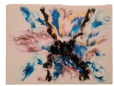 Acryl Gießfarbe, 30 cm × 23 cm, lebendige Farben kombiniert für eine...