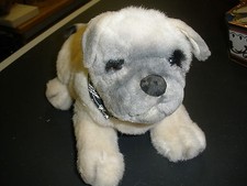 Vtg Huggables Sitting Pug w/ Bandana 14" Soft Stuffed Plush Dakin/Applause P43 