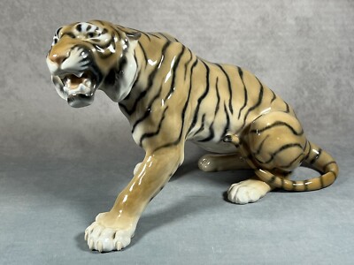 um 1950 Bing & Grondahl (Dänemark) große Tiger Figur (#1712) von Lauritz Jensen