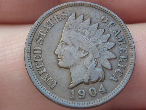 1904 Indian Head Cent Penny- VF/XF Details- Diamond