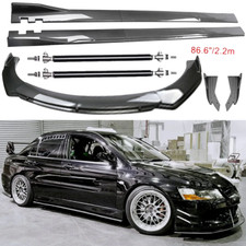 For Mitsubishi Lancer Carbon Fiber Front Bumper Lip Spoiler 86.6 Side Skirt Kit For Mitsubishi Lancer Carbon Fiber Front Bumper Lip Spoiler 86.6 Side Skirt Kit