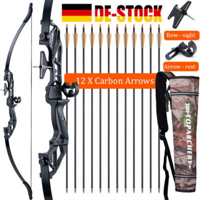 Bogenschießen 54 Zoll Takedown Recurve Bogen Pfeil für Rechte Hand Jagd & Ziel