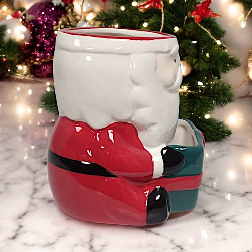 Christmas Themed Coffee Mug with Cookie Holder Santa & Reindeer Design - Picture 13 of 16